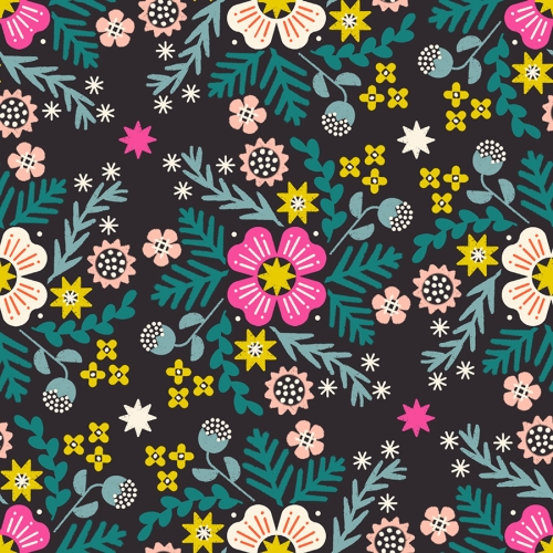 Baumwolle Patchwork - Rashida Coleman Hale - Ruby Star Society - Pivot - Wildflower - Eggplant Black